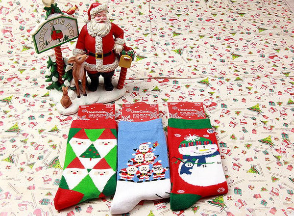 Cheerful Cartoon Christmas Socks