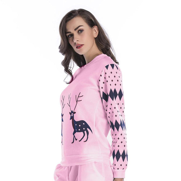 Diana - Christmas Deer Printed Sweater