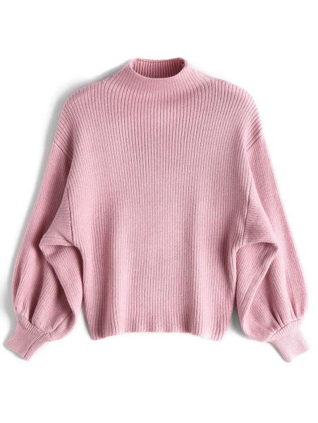 Giada - Lantern Sleeve Knitted Sweater