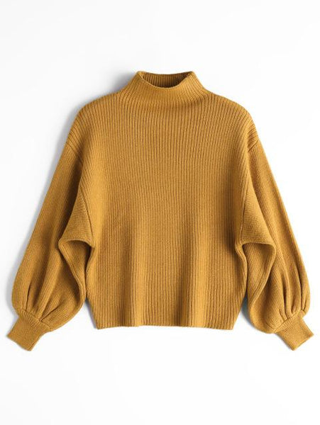 Giada - Lantern Sleeve Knitted Sweater