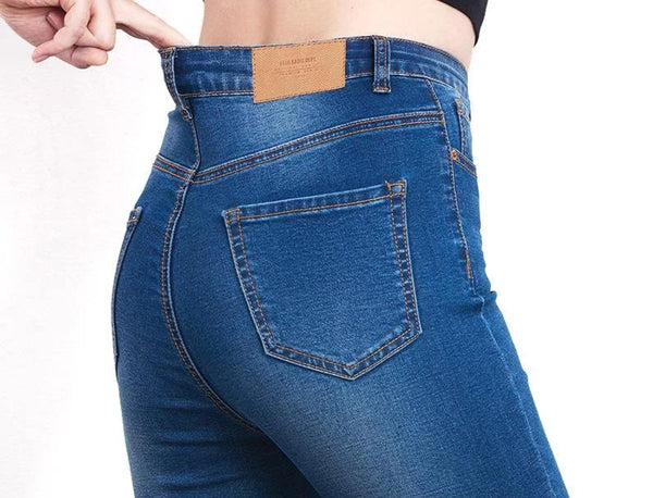 Casual High Waist Elastic Denim Jeans