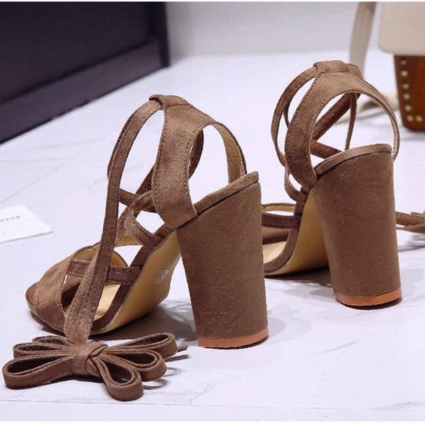 High Heel Lace Up Sandals