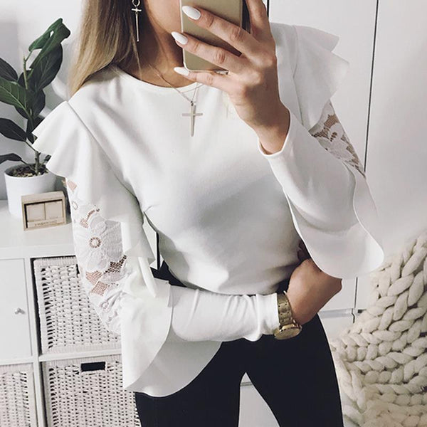 Ryleigh - Ruffle Lace Detail Blouse