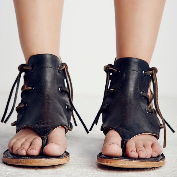 Aubrey - Vintage Lace Up Gladiator Sandals