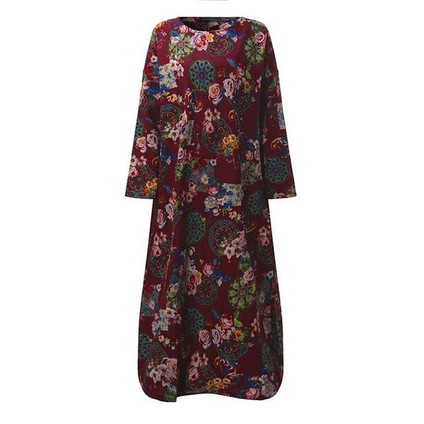 Journee - Floral Boho Loose Fit Dress