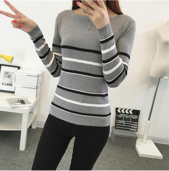Color Block Knit Pullover Sweater