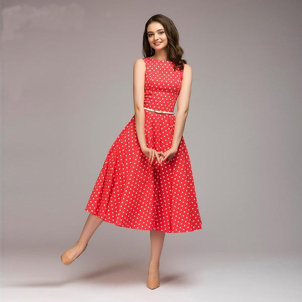 Georgia - Vintage Polka Dot A-Line Dress
