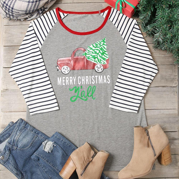 Merry Christmas Y'all Plus Size Christmas Top