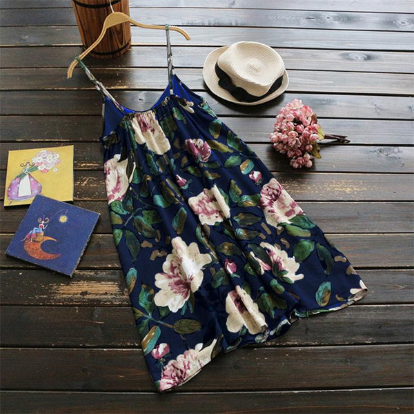 Margot - Vintage Floral Cami Strap Dress