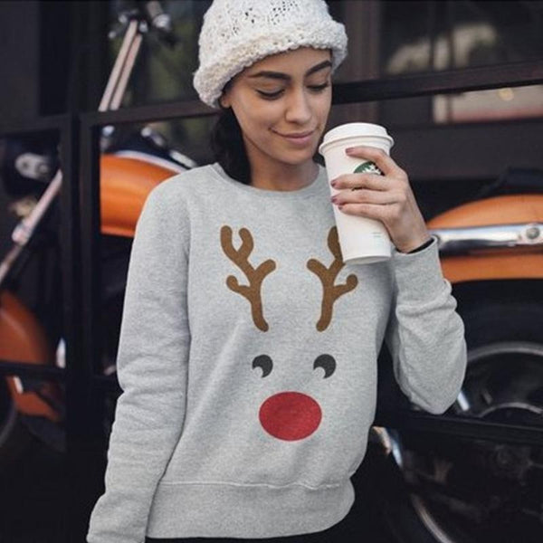 Reindeer Face Pullover Sweater