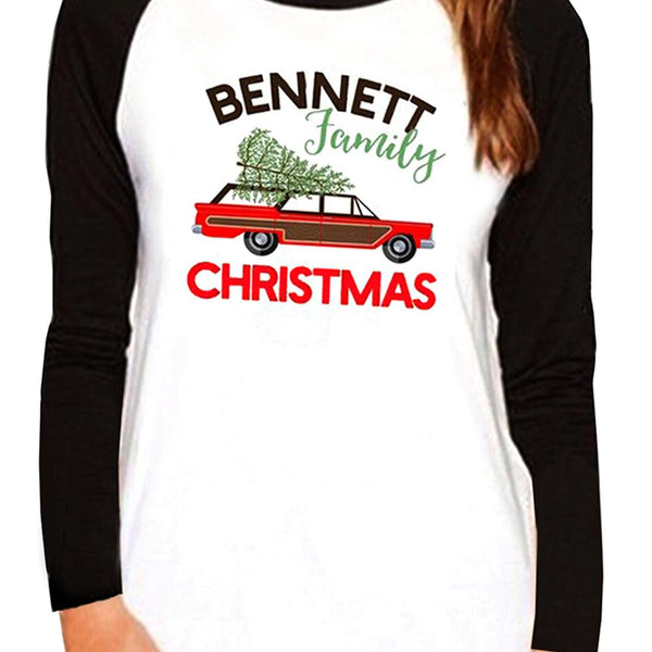 Bennett Family Christmas Long Sleeve Baseball Tee
