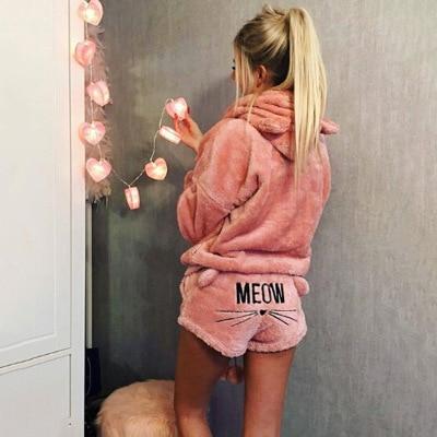 Meow Cat Tracksuit Hoodie & Shorts