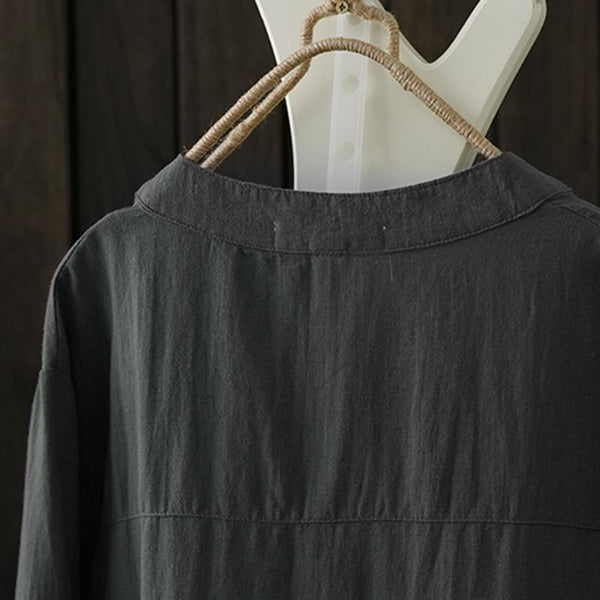 Button Down Vintage Linen Shirt Dress