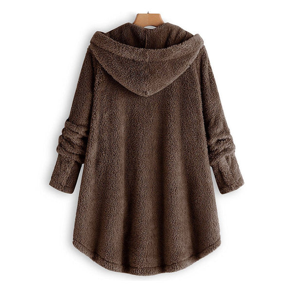 Scyla - Hooded Fleece Button Down Coat