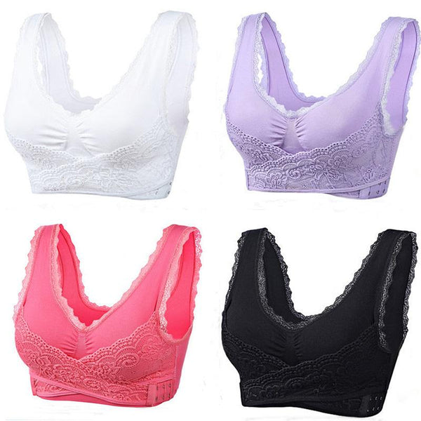 Front Cross Side Clasp Lift Lace Bra