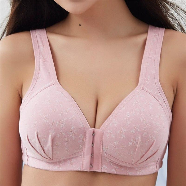 Front Clasp Floral Push Up Bra