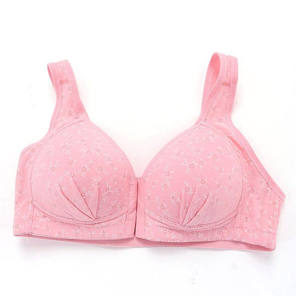 Front Clasp Floral Push Up Bra