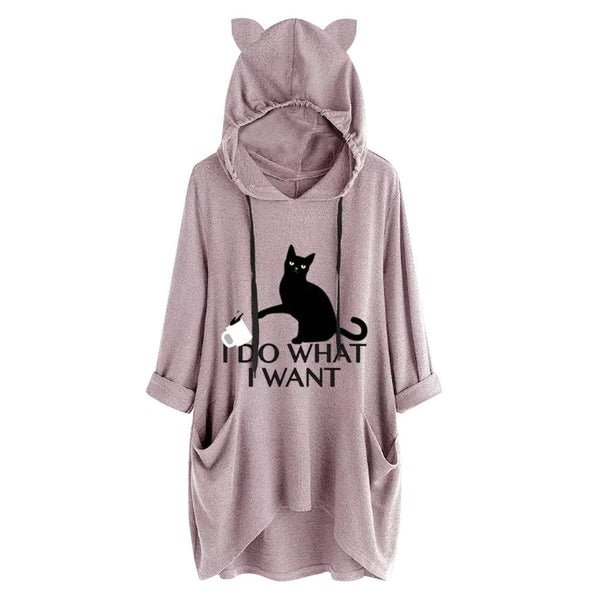 I Do What I Want Cat Hooded Sweater