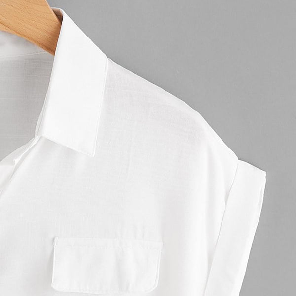 Ayaka - Front Tie Collared Shirt
