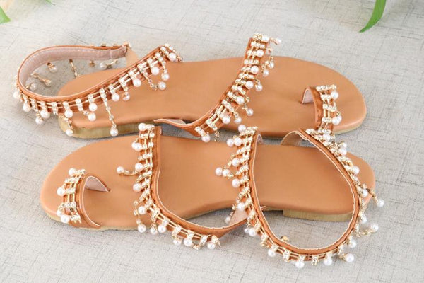 Hanging Pearl Beaded Sandals
