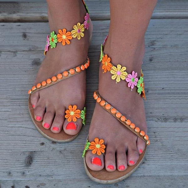 Margarita - Boho Flower Sandals