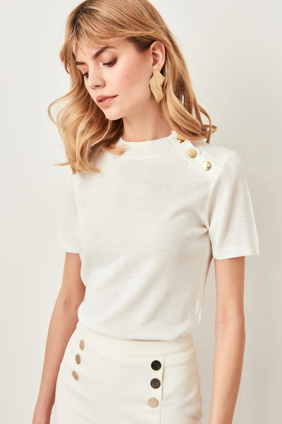 Felicity - Knitted Short Sleeve Sweater