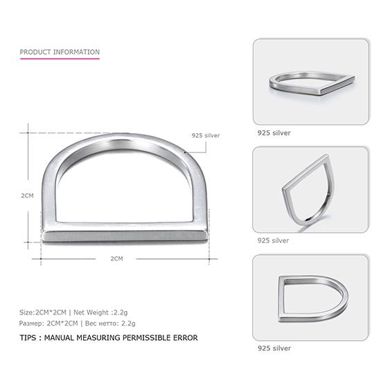 Nova - Minimalist Modern D Shape Ring