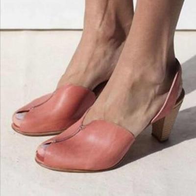 Canalla - Chunky Heel Peep Toe Shoes